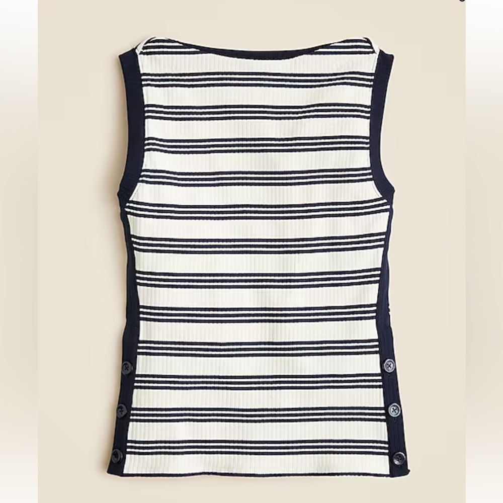J. Crew Ribbed Sleeveless Tank Top White and Black